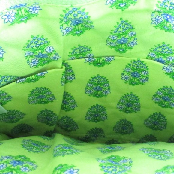 Vera Bradley Quilted Fabric Chartreuse Floral Elephant Shoulder Bag - Picture 4 of 7